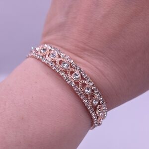 Napier Deco Style Rose Goldtone Bracelet